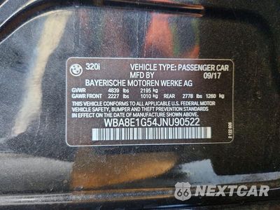 Zdjęcie 12 z 12 samochodu: 2018 BMW 320 I VIN:WBA8E1G54JNU90522 - miniatura
