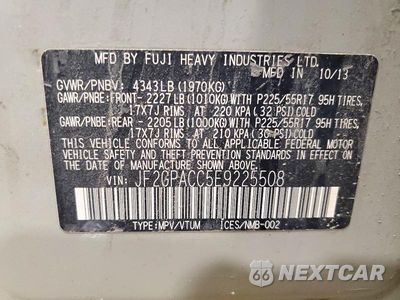 Zdjęcie 12 z 12 samochodu: 2014 SUBARU XV CROSSTREK 2.0 PREMIUM VIN:JF2GPACC5E9225508 - miniatura