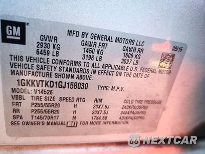 Zdjęcie 13 z 13 samochodu: 2016 GMC ACADIA DENALI VIN:1GKKVTKD1GJ158030 - miniatura