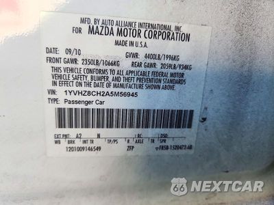 Zdjęcie 12 z 12 samochodu: 2010 MAZDA 6 I VIN:1YVHZ8CH2A5M56945 - miniatura