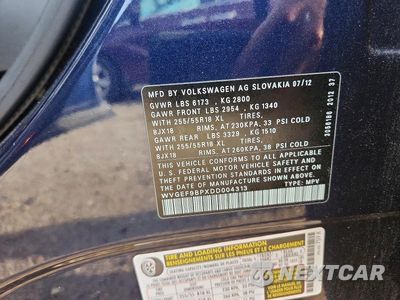 Zdjęcie 12 z 12 samochodu: 2013 VOLKSWAGEN TOUAREG V6 VIN:WVGEF9BPXDD004313 - miniatura