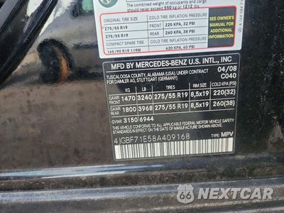 Zdjęcie 13 z 13 samochodu: 2008 MERCEDES-BENZ GL 450 4MATIC VIN:4JGBF71E58A409168 - miniatura