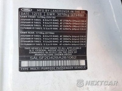 Zdjęcie 13 z 13 samochodu: 2011 LAND ROVER RANGE ROVER SPORT HSE VIN:SALSF2D42BA281062 - miniatura