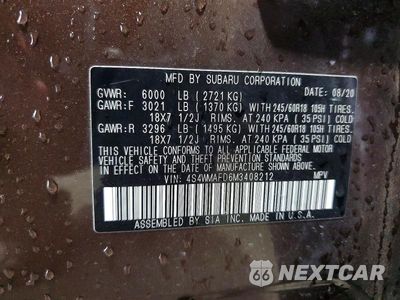 Zdjęcie 14 z 14 samochodu: 2021 SUBARU ASCENT PREMIUM VIN:4S4WMAFD6M3408212 - miniatura