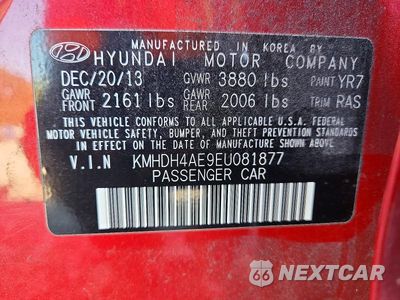 Zdjęcie 25 z 26 samochodu: 2014 HYUNDAI ELANTRA SE VIN:KMHDH4AE9EU081877 - miniatura