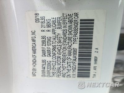 Zdjęcie 13 z 13 samochodu: 2018 HONDA ACCORD SPORT VIN:1HGCV1F34JA180957 - miniatura