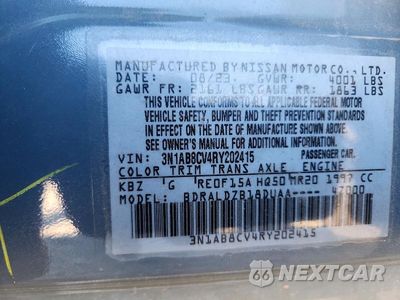 Zdjęcie 12 z 12 samochodu: 2024 NISSAN SENTRA SV VIN:3N1AB8CV4RY202415 - miniatura