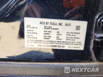Zdjęcie 12 z 12 samochodu: 2021 TESLA MODEL S VIN:5YJSA1E68MF432125 - miniatura