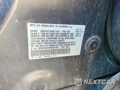 Zdjęcie 13 z 13 samochodu: 2017 HONDA PILOT EXLN VIN:5FNYF6H72HB027204 - miniatura