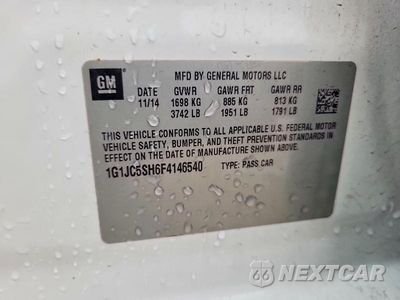 Zdjęcie 12 z 12 samochodu: 2015 CHEVROLET SONIC LT VIN:1G1JC5SH6F4146540 - miniatura