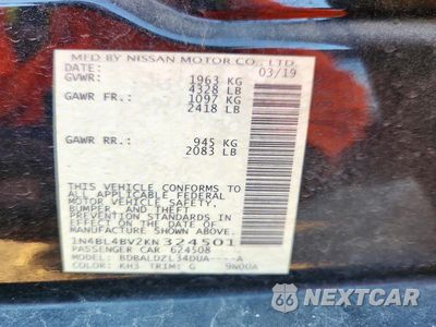 Zdjęcie 12 z 12 samochodu: 2019 NISSAN ALTIMA S VIN:1N4BL4BV2KN324501 - miniatura