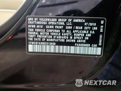 Zdjęcie 12 z 12 samochodu: 2014 VOLKSWAGEN PASSAT SEL VIN:1VWCS7A33EC012638 - miniatura