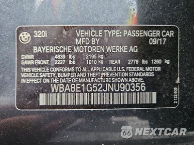 Zdjęcie 12 z 12 samochodu: 2018 BMW 320 I VIN:WBA8E1G52JNU90356 - miniatura