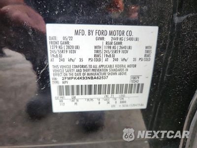 Zdjęcie 13 z 13 samochodu: 2022 FORD EDGE TITANIUM VIN:2FMPK4K93NBA62537 - miniatura