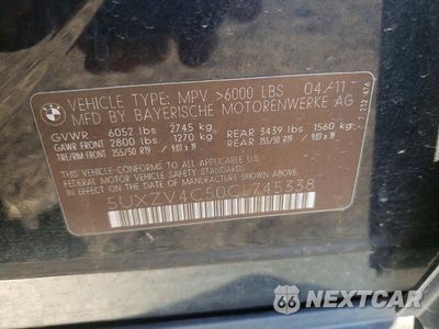 Zdjęcie 12 z 12 samochodu: 2012 BMW X5 XDRIVE35I VIN:5UXZV4C50CL745338 - miniatura