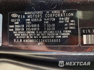 Zdjęcie 14 z 14 samochodu: 2019 KIA SEDONA EX VIN:KNDMB5C12K6556601 - miniatura