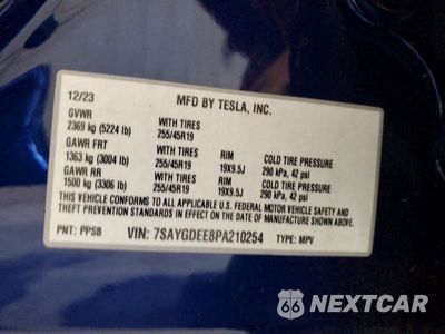 Zdjęcie 12 z 12 samochodu: 2023 TESLA MODEL Y VIN:7SAYGDEE8PA210254 - miniatura