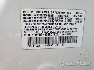 Zdjęcie 13 z 13 samochodu: 2014 ACURA MDX TECHNOLOGY VIN:5FRYD3H49EB018231 - miniatura