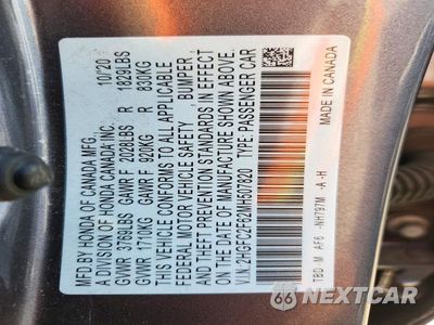 Zdjęcie 12 z 12 samochodu: 2021 HONDA CIVIC LX VIN:2HGFC2F62MH507820 - miniatura