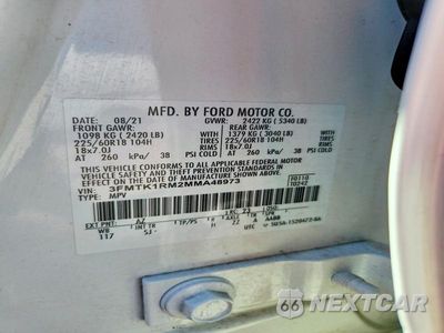 Zdjęcie 13 z 13 samochodu: 2021 FORD MUSTANG MACH-E SELECT VIN:3FMTK1RM2MMA48973 - miniatura