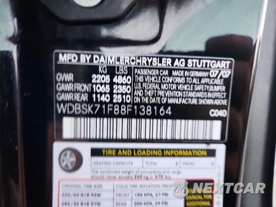 Zdjęcie 12 z 12 samochodu: 2008 MERCEDES-BENZ SL 550 VIN:WDBSK71F88F138164 - miniatura