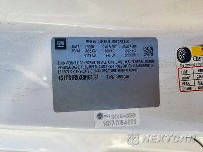 Zdjęcie 12 z 12 samochodu: 2016 CHEVROLET CAMARO LT VIN:1G1FB1RXXG0164031 - miniatura
