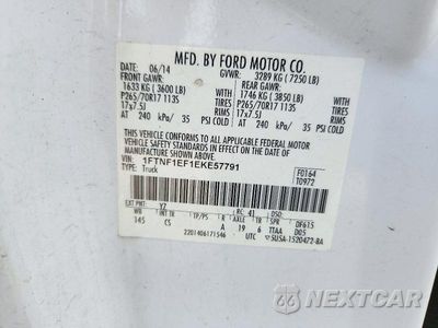 Zdjęcie 12 z 12 samochodu: 2014 FORD F150 VIN:1FTNF1EF1EKE57791 - miniatura