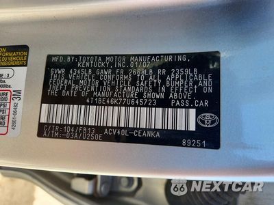 Zdjęcie 12 z 12 samochodu: 2007 TOYOTA CAMRY LE VIN:4T1BE46K77U645723 - miniatura