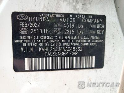 Zdjęcie 12 z 12 samochodu: 2022 HYUNDAI SONATA HYBRID BLUE VIN:KMHL24JJ4NA048362 - miniatura