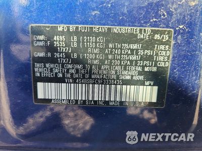 Zdjęcie 13 z 13 samochodu: 2015 SUBARU OUTBACK 2.5I PREMIUM VIN:4S4BSBFC9F3338435 - miniatura