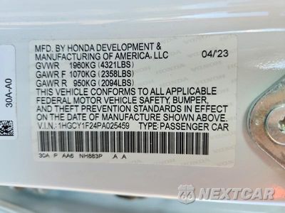 Zdjęcie 12 z 12 samochodu: 2023 HONDA ACCORD LX VIN:1HGCY1F24PA025459 - miniatura