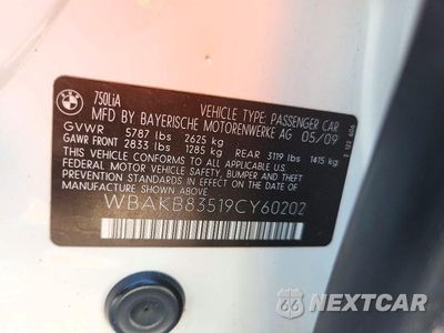 Zdjęcie 13 z 13 samochodu: 2009 BMW 750 LI VIN:WBAKB83519CY60202 - miniatura