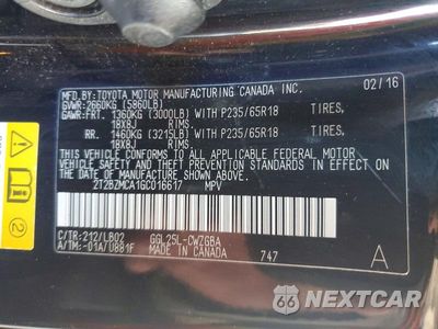 Zdjęcie 13 z 13 samochodu: 2016 LEXUS RX 350 BASE VIN:2T2BZMCA1GC016617 - miniatura