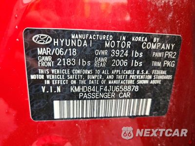 Zdjęcie 12 z 12 samochodu: 2018 HYUNDAI ELANTRA SEL VIN:KMHD84LF4JU658878 - miniatura