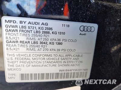 Zdjęcie 13 z 13 samochodu: 2019 AUDI SQ5 PREMIUM PLUS VIN:WA1B4AFYXK2017485 - miniatura