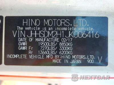 Zdjęcie 13 z 13 samochodu: 2018 HINO 195 BOX TRUCK VIN:JHHSDM2H1JK006416 - miniatura