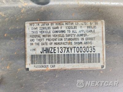 Zdjęcie 12 z 12 samochodu: 2000 HONDA INSIGHT VIN:JHMZE137XYT003035 - miniatura