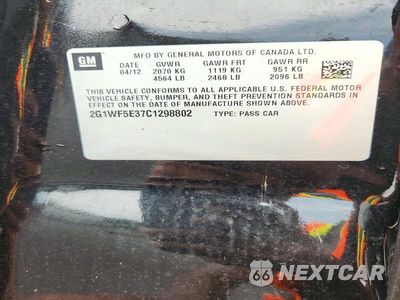Zdjęcie 13 z 13 samochodu: 2012 CHEVROLET IMPALA LS VIN:2G1WF5E37C1298802 - miniatura