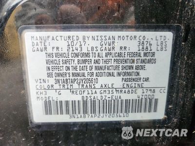Zdjęcie 12 z 12 samochodu: 2018 NISSAN SENTRA SV VIN:3N1AB7AP2JY205610 - miniatura