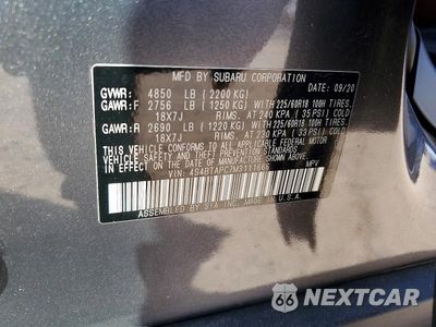 Zdjęcie 12 z 12 samochodu: 2021 SUBARU OUTBACK TOURING VIN:4S4BTAPC7M3111666 - miniatura
