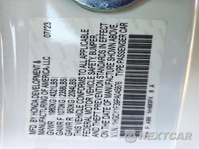 Zdjęcie 12 z 12 samochodu: 2023 HONDA ACCORD EX VIN:1HGCY1F39PA045876 - miniatura