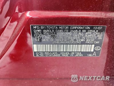 Zdjęcie 12 z 12 samochodu: 2008 LEXUS ES 350 VIN:JTHBJ46GX82202392 - miniatura