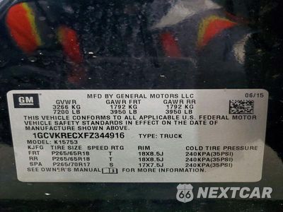 Zdjęcie 12 z 12 samochodu: 2015 CHEVROLET SILVERADO K1500 LT VIN:1GCVKRECXFZ344916 - miniatura