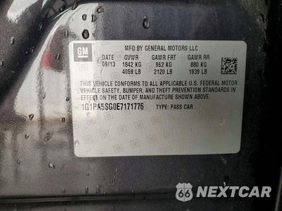 Zdjęcie 13 z 13 samochodu: 2014 CHEVROLET CRUZE LS VIN:1G1PA5SG0E7171776 - miniatura