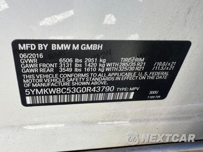 Zdjęcie 10 z 10 samochodu: 2016 BMW X6 X6 M VIN:5YMKW8C53G0R43790 - miniatura