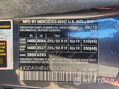 Zdjęcie 13 z 13 samochodu: 2013 MERCEDES-BENZ ML 350 4MATIC VIN:4JGDA5HB6DA263445 - miniatura
