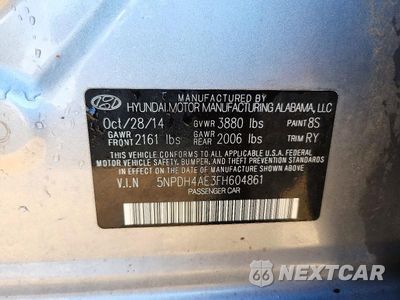 Zdjęcie 13 z 13 samochodu: 2015 HYUNDAI ELANTRA LIMITED VIN:5NPDH4AE3FH604861 - miniatura