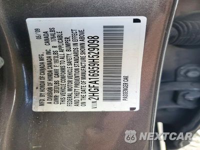 Zdjęcie 12 z 12 samochodu: 2009 HONDA CIVIC EXL VIN:2HGFA16959H529098 - miniatura