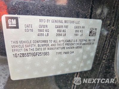 Zdjęcie 11 z 11 samochodu: 2016 CHEVROLET MALIBU LS VIN:1G1ZB5ST6GF251983 - miniatura