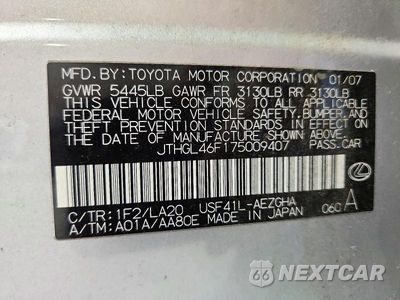 Zdjęcie 12 z 12 samochodu: 2007 LEXUS LS 460L VIN:JTHGL46F175009407 - miniatura